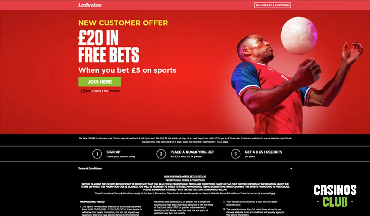 Ladbrokes home page by casinos club